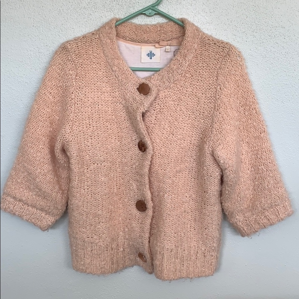 [anthropologie] 3/4 sleeve button up sweater